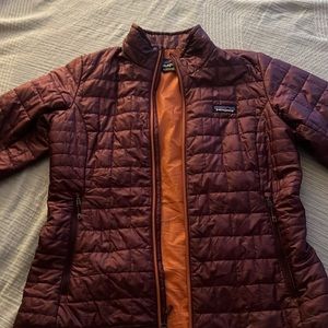 PATAGONIA Women's Jacket Nano Puff Jacket - Beautiful condition- Dark Ruby Red